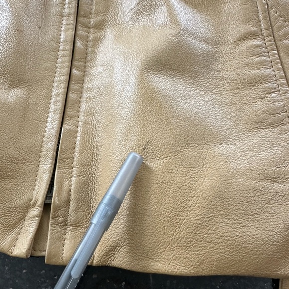 SERGIO VADDUCCI Leather Jacket Coat ZIP BELTED Removable Lining TAN Woman’s L - Picture 11 of 12